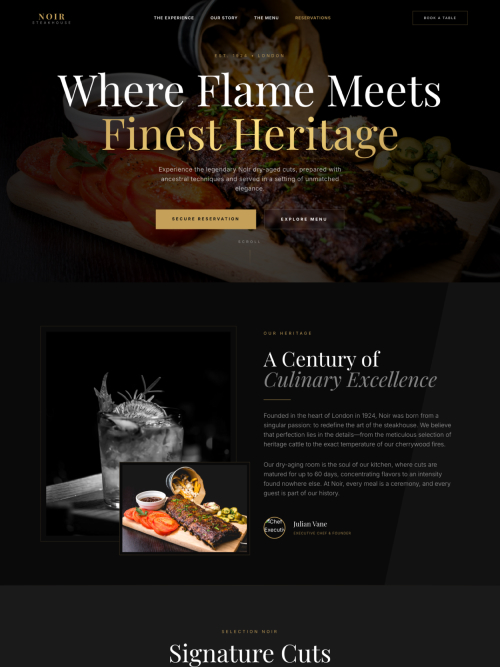 Prime Steakhouse template preview